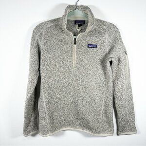 Patagonia Sweater Womens 1/4 Zip Small Pullover Better Fleece Tan Heathered